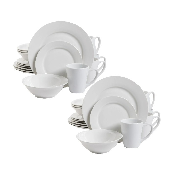 gibson home noble court 32 piece white dinnerware set