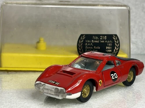 Vintage Dinky Toys - No 216 Dino Ferrari In Red In Original Case