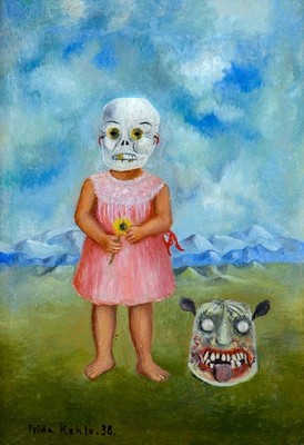 Frida Kahlo Girl with Death Mask 1938 17''x 22'' Archival Art Print