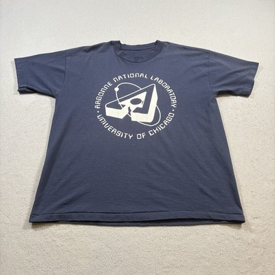 Vtg Argonne National Laboratory Shirt Mens XL Navy Faded University of Chicago