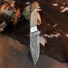 8.0" inch Handmade Damascus Hunting Knife Full Tang Wood Handle Leather Sheath — photo 4