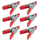 6x 2 inch Mini Metal Spring Clamps w/ Red Rubber Tips Tool LOT of 6 Pcs Pack