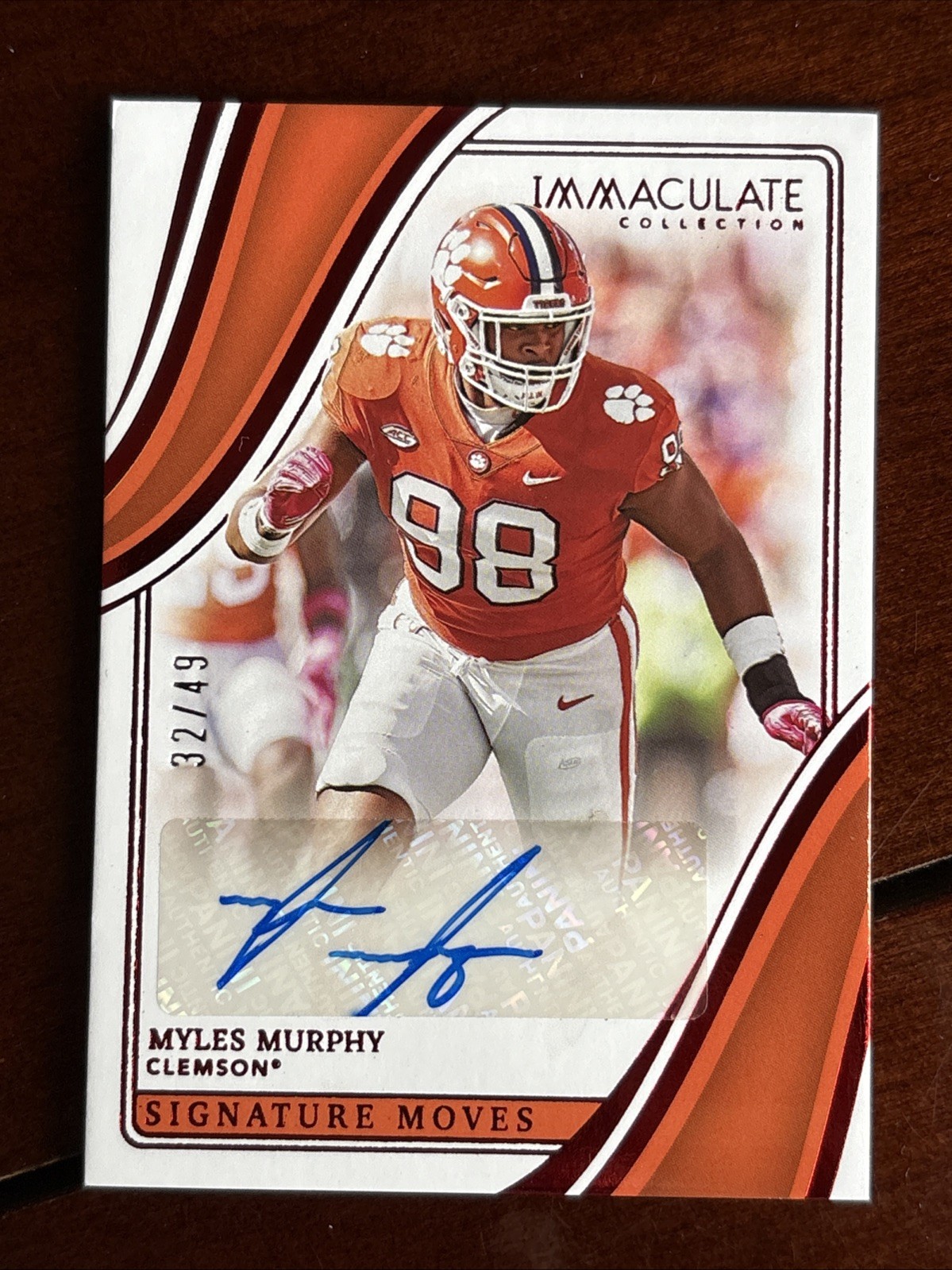 Myles Murphy Panini Immaculate Collection Collegiate Signature Moves #SMMM Base