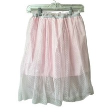 Crazy 8 Light Pink Polka Dot Tulle Skirt Girls Large Tutu Sparkle Waist Fairy
