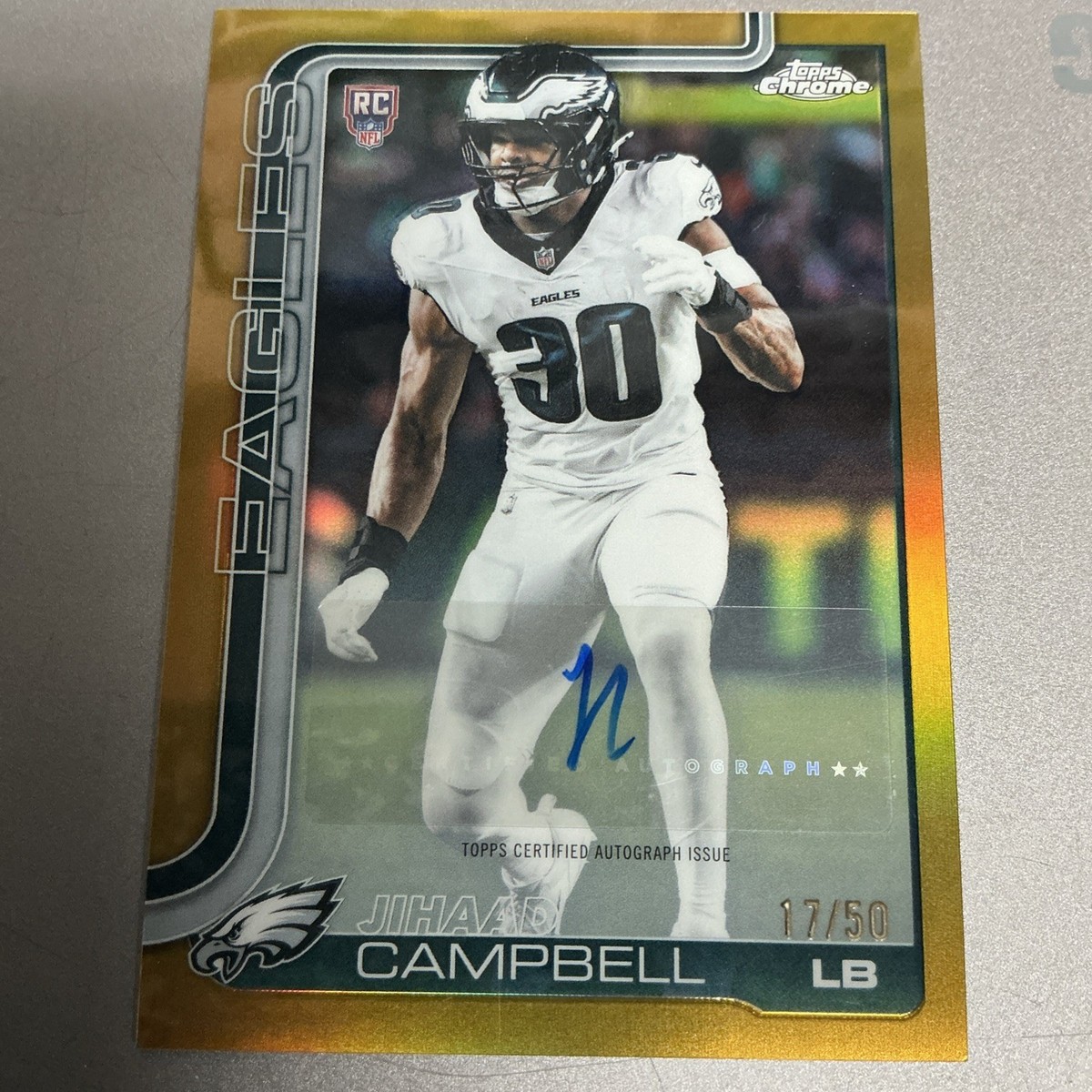 2025 Topps Chrome Football Jihaad Campbell Rookie Auto Gold