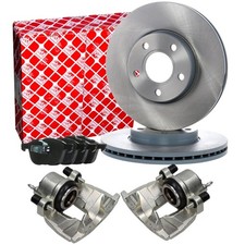 FEBI Bremsscheiben 278mm Beläge Bremssattel Set Vorne für FORD C-MAX DM2 FOCUS 2
