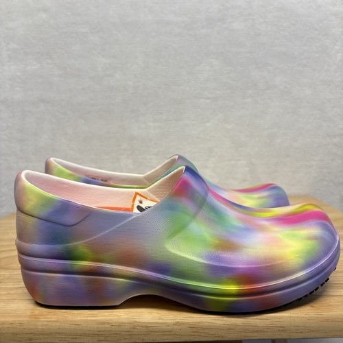 CROCS Neria Pro II Slip Resistant Nursing Work Clog White Multi Tie Dye Size 6 - Picture 4 of 12
