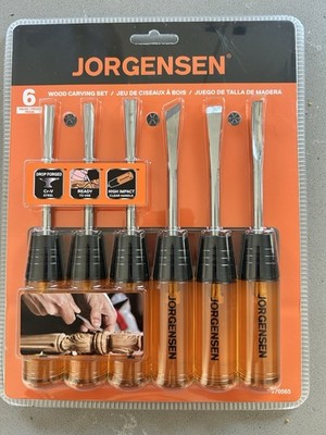 Jorgensen Wood Carving Tools 6 Pc Basic Wood Carving Set Acetate Handle - New