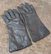 Aris Vintage Women's Leather Gloves Cashmere Lined Size 7 Charcoal Gray