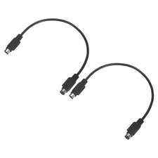 2Pcs PS/2 Mouse and Keyboard Cable 6P 0.98 Feet Male to Male, Black