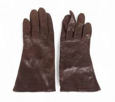 VINTAGE Fownes Gloves SOFT BROWN KIDSKIN LEATHER Soft Fuzzy Knit Liner LADIES 8
