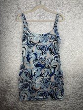 I Saw It First Size 16 Short Stretch Fit Blue & White Swirl Summer Strappy Dress