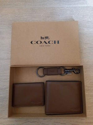 Coach 3 in 1 kompakte Ausweis Leder Geldbeutel Set, Leder, NEU