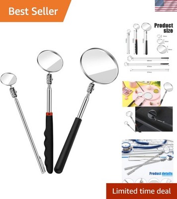 3 Pieces Telescoping Inspection Mirror Inspection Tool for Check the Conditio...