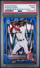 2025 Bowman Franklin Arias #BCP-67 1st Bowman Blue RayWave Refractor /150 PSA 9