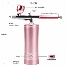 Airbrush-Kit Rechargeable Cordless Airbrush Compressor Nail Art, Cake Decor, Mak