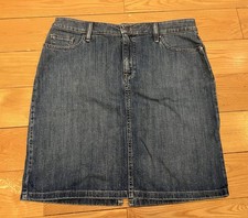 Womens L.L. Bean Knee-Length Denim Skirt 12