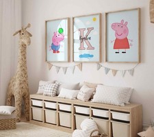 Set of 3 personalised Peppa Pig Poster