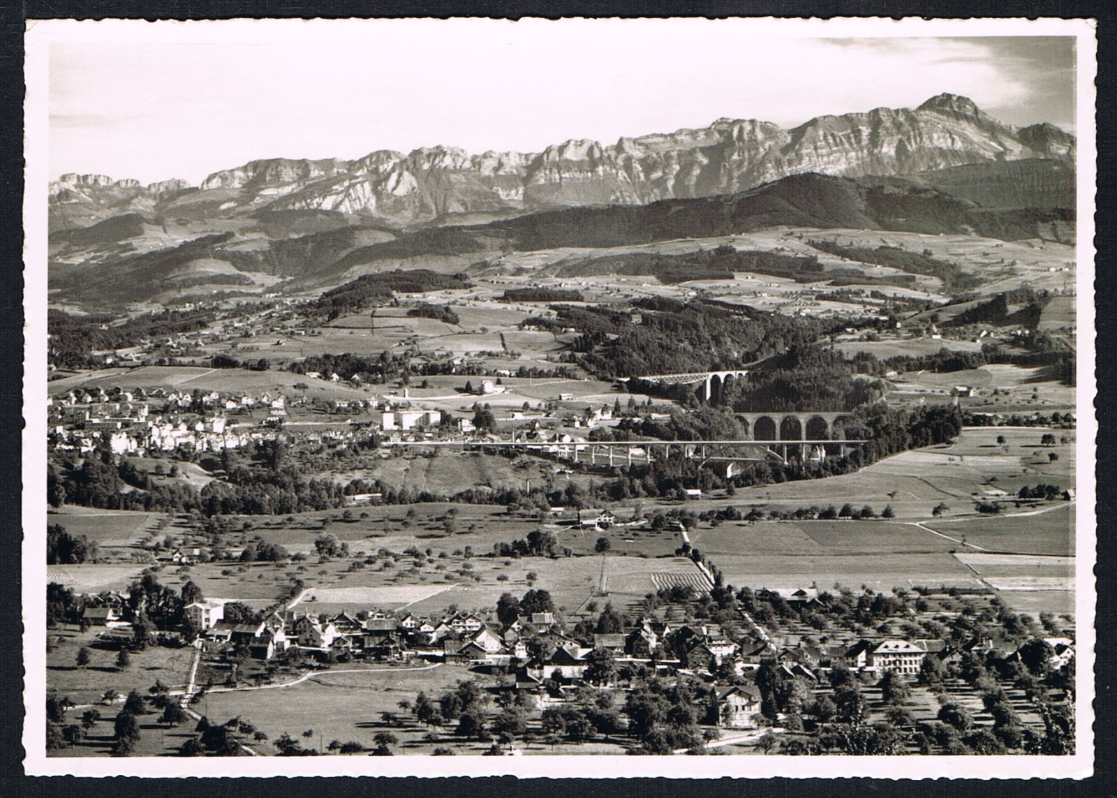 1 AK Ansichtskarte Abtwil St. Gallen W. Sitterbrücken mit Säntis Schweiz