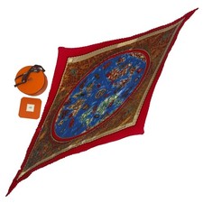 HERMES www.hermes.com Pleated Silk 100% Scarf Red W/Tags Box Excellent