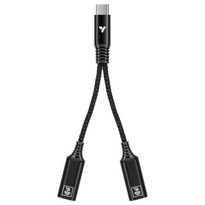 VIVOSUN USB-C Splitter w/ 1 Male to 2 Female,2-in-1 Type C Splitter,Daisy-Chain