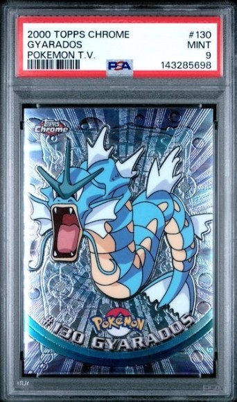 2000 TOPPS CHROME T.V. #130 GYARADOS POKEMON T.V. PSA 9 MINT MODERN STUNNER