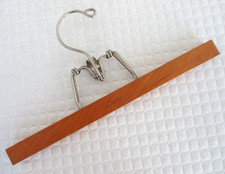Vintage SEARS 12-Inch Wooden Pants or Skirt Levered Clamp Hanger - Made in USA
