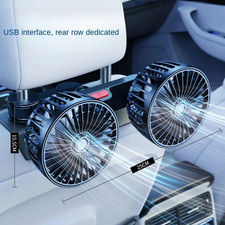 12v Dual Head Car Fan Portable Vehicle Cooler Truck 360 Rotatable Auto Cooling