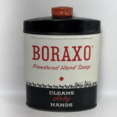 Vintage Boraxo Powdered Hand Soap Metal Tin Mostly Full