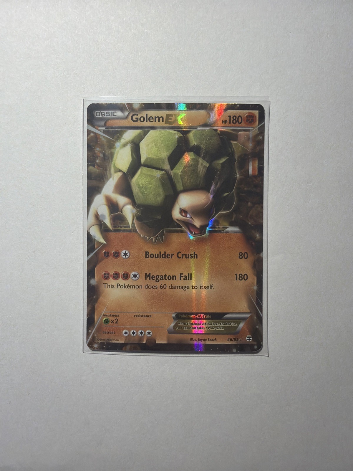 2016 POKEMON XY GENERATIONS #46 GOLEM EX ULTRA RARE HOLO