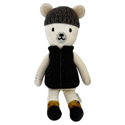 Cuddle And Kind Hudson the Polar Bear 13  Plush Black Vest Knit Stuffed Animal