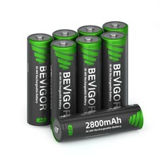 8 Pack AA Rechargeable Batteries 1500 Cycle, 2800 mAh High Capacity 1.2V NiMH...