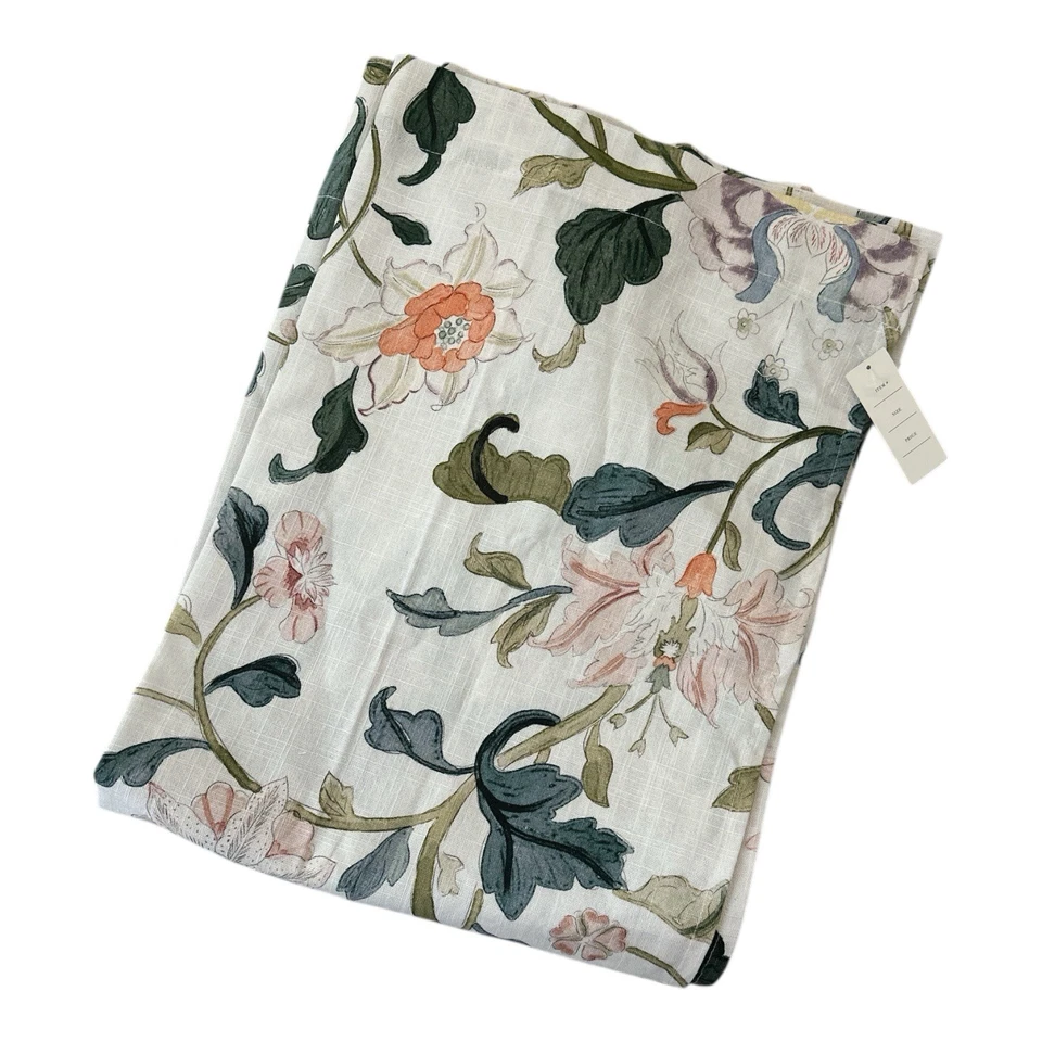 Anthropologie Hattie Algodón Orgánico Estampado Floral Cortinas Café 2 Paneles Nuevo con Etiquetas Foto 3 de 4