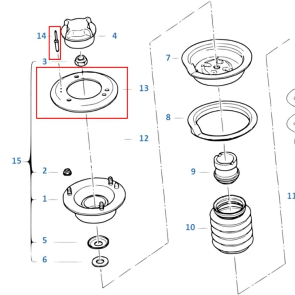 For BMW 3 Series E46 E85 E86 Z4 Front Upper Strut Mount Reinforcement Plate Set - Image 4 of 4