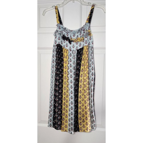 Zara Girl’s Ditsy Floral Patchwork Sleeveless Metallic Thread Dress Size 14 - Picture 1 of 5