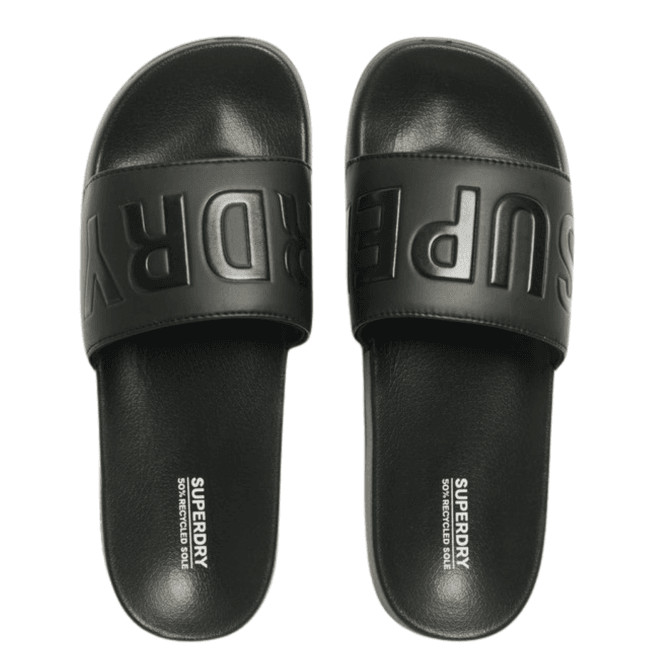 Mens Superdry Pool Slides - Black - 8-9 - Image 2