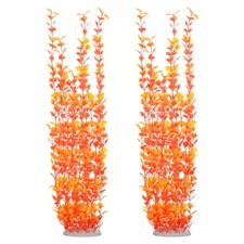 2-Pack Tall Aquarium Plants, Plastic Fish Tank Plants Style 2, Orange 