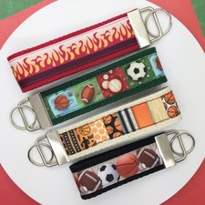 Sports Keychains, Keyring, Key Fob, Basketball, Football, Baseball, Soccer Gift