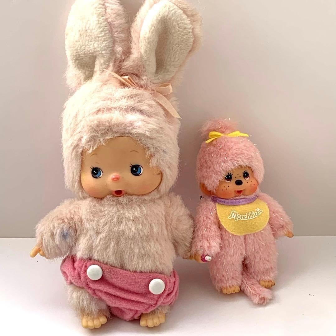 Monchhichi Babychichi Friend Rabbit Mew Glitter Plush 18cm Japan