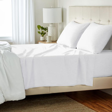 4 Piece Comfortable Cotton Jersey Bed Sheet Set, Includes Soft Flat and Fitted S