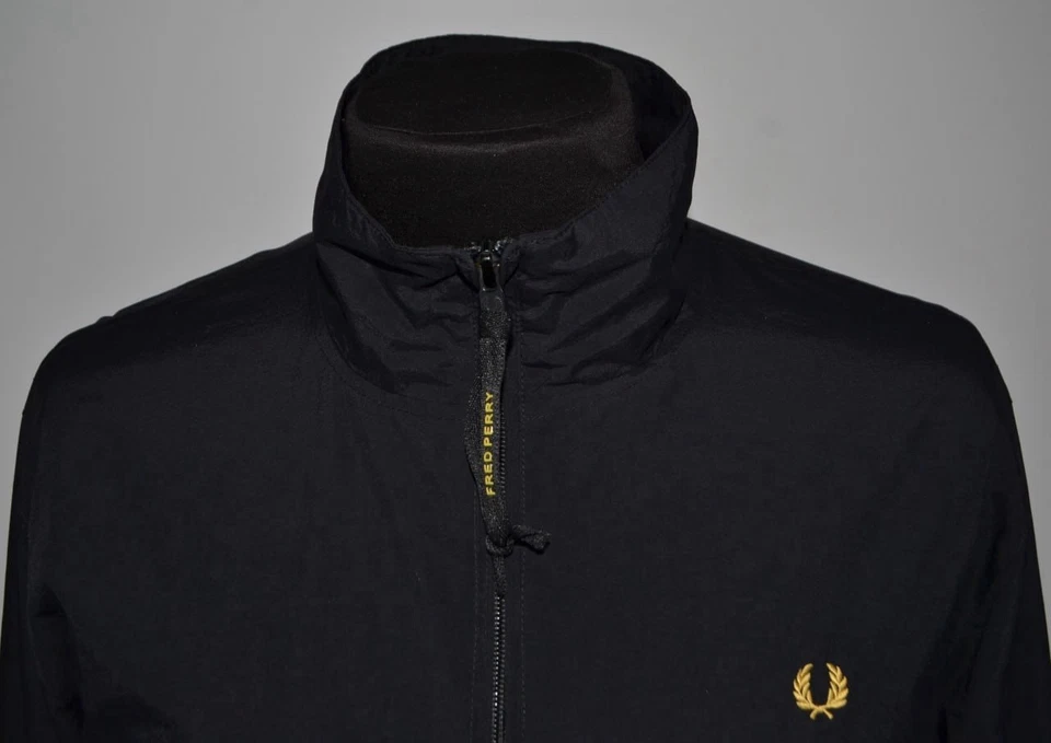 Fred Perry Jacket Mens Black Full Zip Size XL - Image 2 of 4