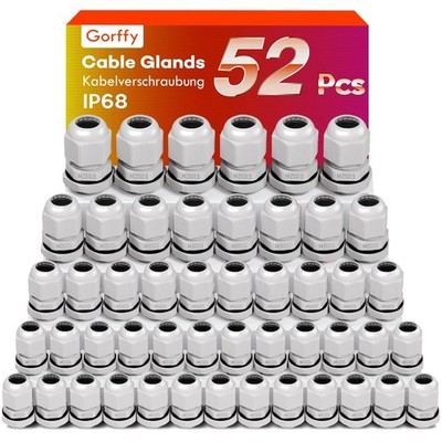52 Stück  Kabelverschraubung Set für Outdoor Anwendungen - M12 M16 M20 M25