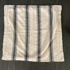 RALPH LAUREN Euro Sham Cotton Linen Blue Stripe Beachy Elegant Cottage