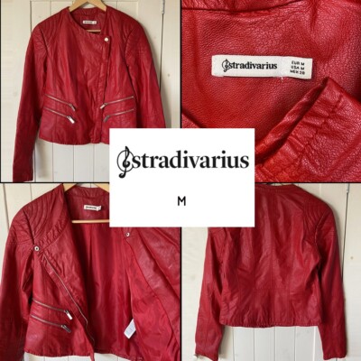 Blouson simili cuir rouge STRADIVARIUS M