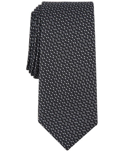 Alfani X7413 Men's Mangin Mini-Print Tie, Black, One Size