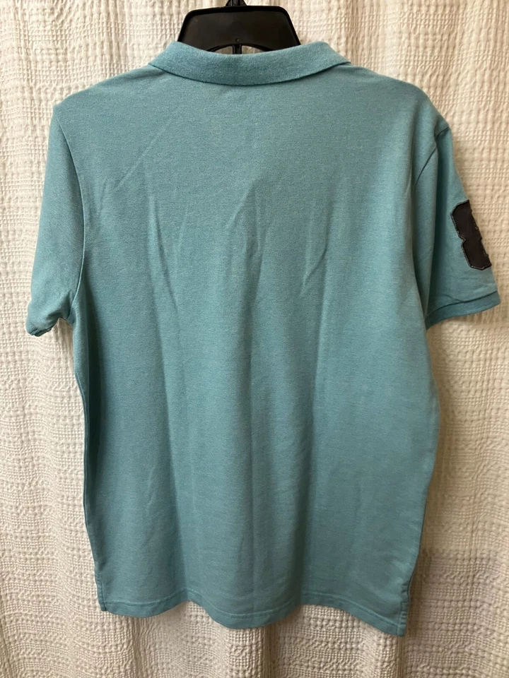 Polo masculino Giordano 3D Lion L azul ajuste cônico - Imagem 3 de 4