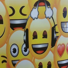 job lot 3 rolls Emoji Emojis Smiley Face Feature Wallpaper 