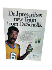 1988 Dr J Julius Erving Dr Scholls Tritin Original Print Ad vintge 80s