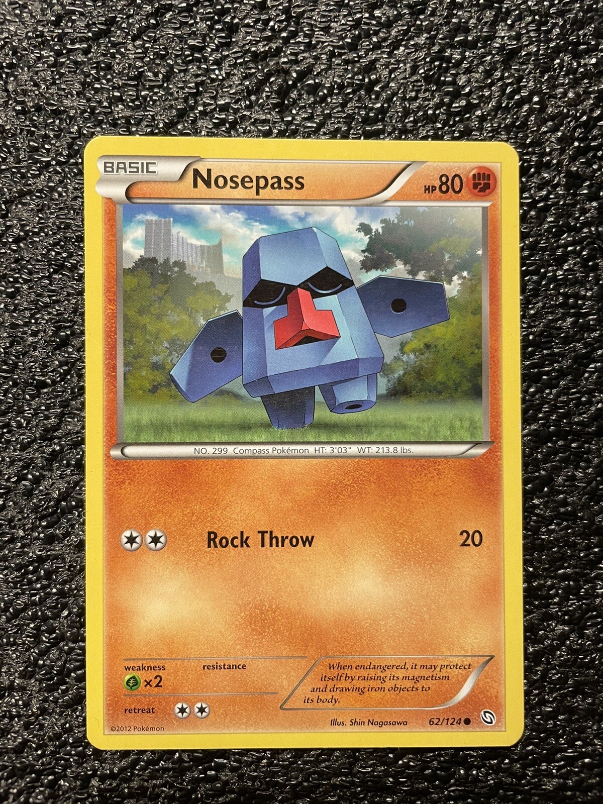 Nosepass 62/124 - Dragons Exalted - Common - Pokemon Card TCG - LP - 2012