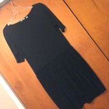 UNIQLO  DROP WAIST BLACK DRESS Size medium black gothic Concert Orchestra Band